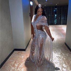 Cape Gown-Birthday Dress/ Evening Dress